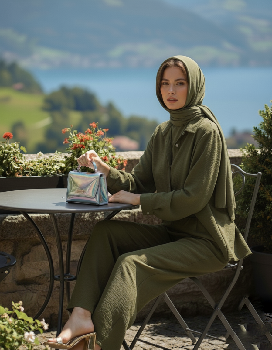 Elora Olive Green Co-Ord Set