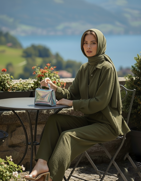 Elora Olive Green Co-Ord Set